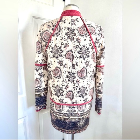 Free People Floral and Denim Utility Jacket with Red Trim - Picture 5 of 10